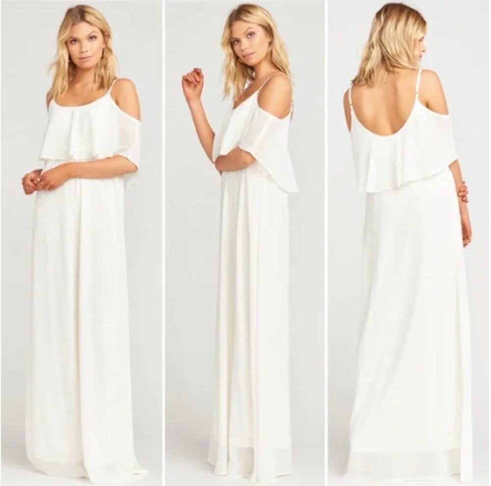 SHOW ME YOUR MUMU NWT Caitlin Ruffle Bridal Wedding Bridesmaids Maxi Dress // 2X